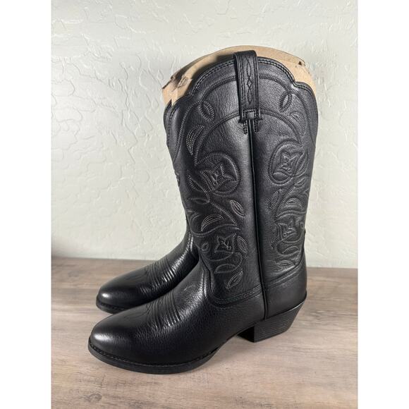 Ariat Black Floral Heeled Boots - Picture 1 of 7